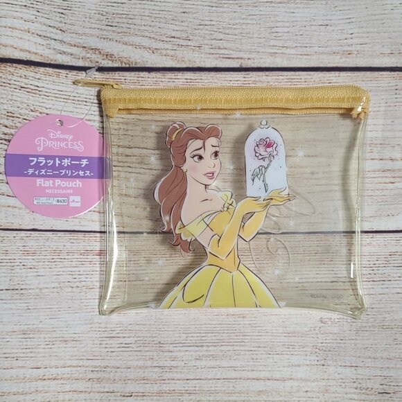 Disney Beauty and the Beast Belle Flat Pouch - Japan - NEW - Picture 1 of 2